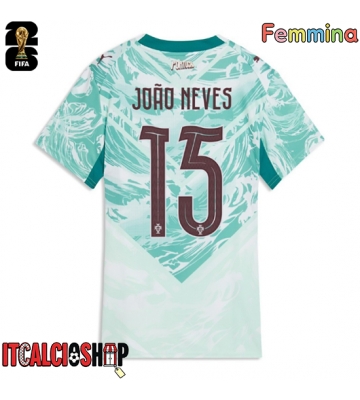 Portogallo Joao Neves #15 Seconda Maglia Femmina Mondiali 2026 Manica Corta